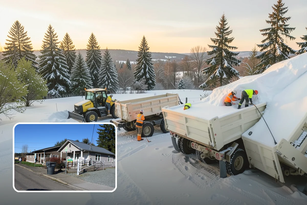 Snow Containment in South Prairie, Pierce County, WA - Keeps snow out of traffic and access areas