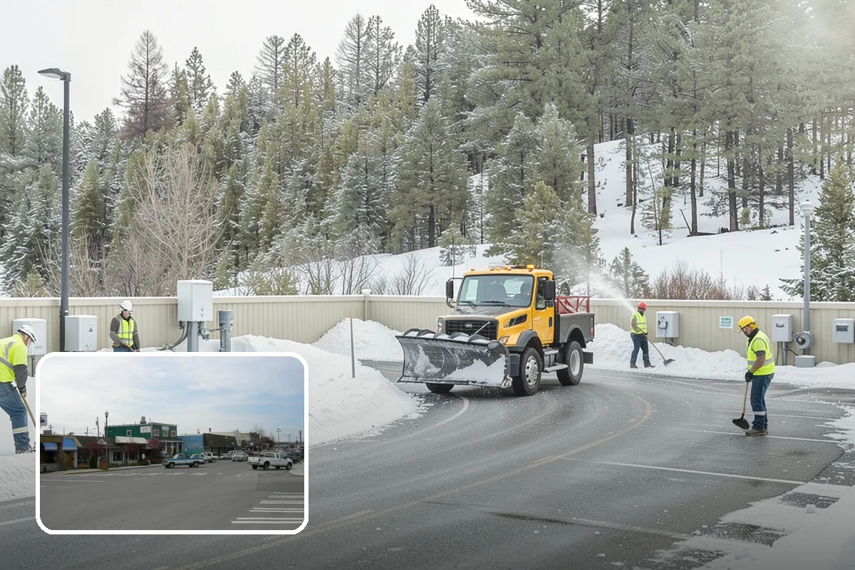 Snow Containment in Stanwood, Snohomish County, WA - Keeps snow out of traffic and access areas