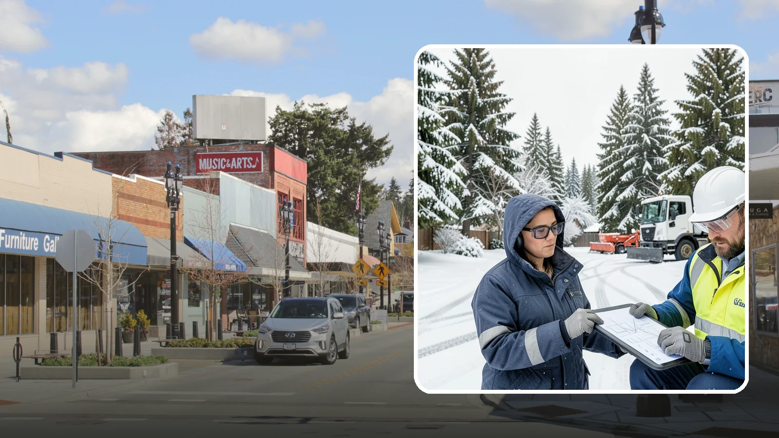 Snow Documentation in Bothell, King County, WA - We document every snow event and service on your Western Washington property to create a defensible winter record.