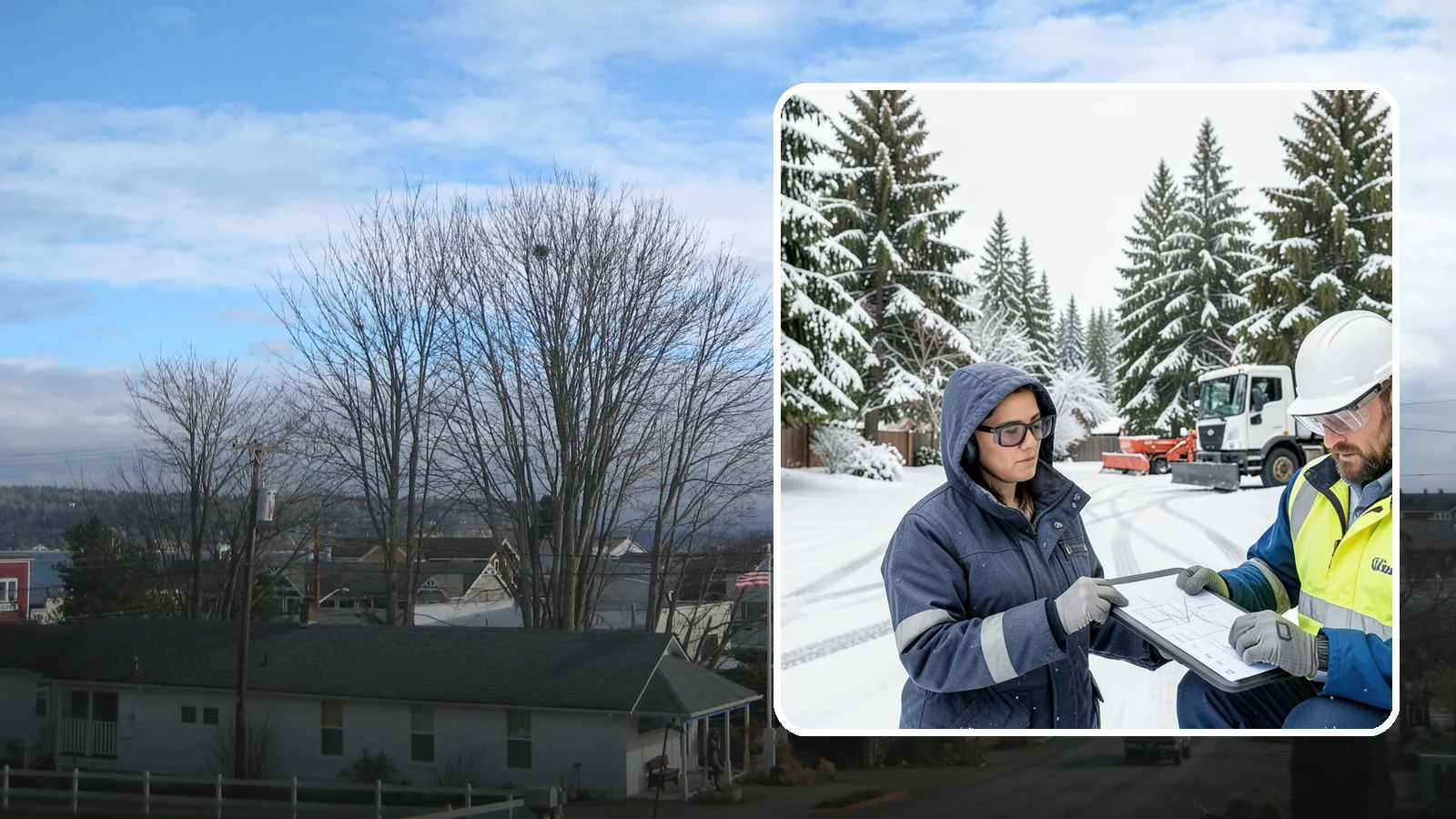 Snow Documentation in Langley, Island County, WA - We document every snow event and service on your Western Washington property to create a defensible winter record.