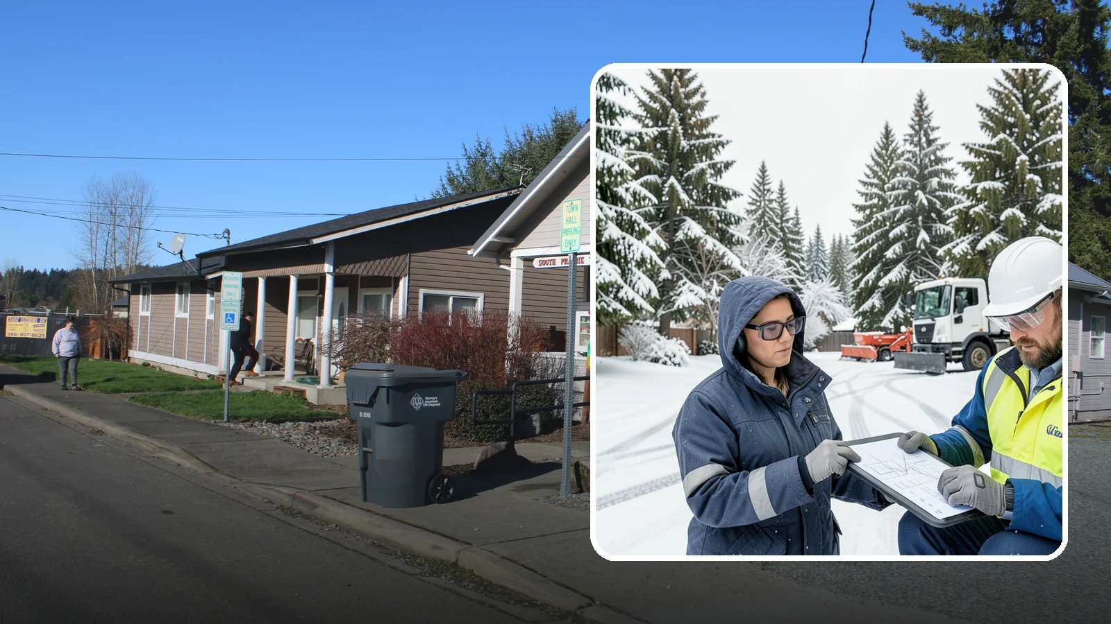 Snow Documentation in South Prairie, Pierce County, WA - We document every snow event and service on your Western Washington property to create a defensible winter record.