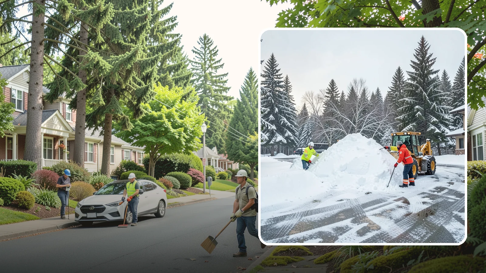 Snow Drift Removal in Beaux Arts Village, King County, WA - We clear the deep drifts that wind piles against your buildings, gates, and driveways during a storm.