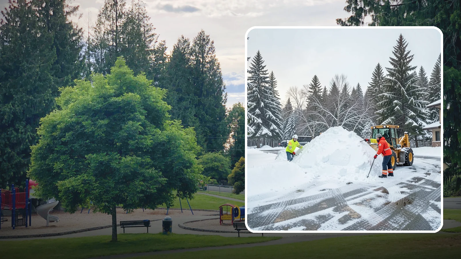 Snow Drift Removal in Bonney Lake, Pierce County, WA - We clear the deep drifts that wind piles against your buildings, gates, and driveways during a storm.