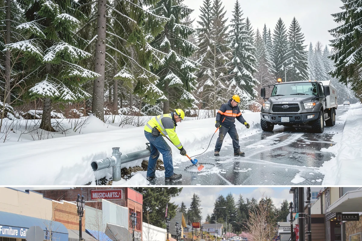 Snow Drift Removal in Bothell, King County, WA - Drifting is worst during windy cold snaps, most common from December through February.