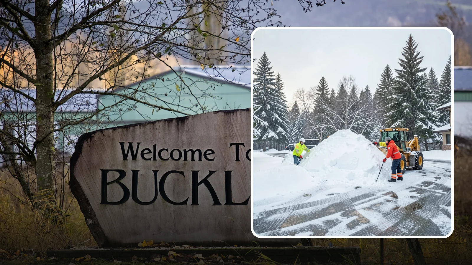 Snow Drift Removal in Buckley, Pierce County, WA - We clear the deep drifts that wind piles against your buildings, gates, and driveways during a storm.