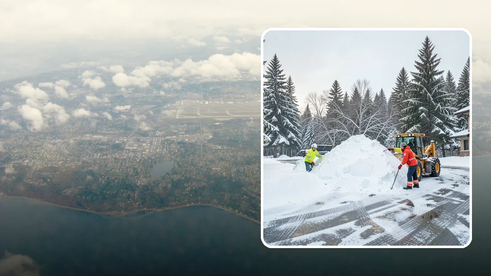 Snow Drift Removal in Burien, King County, WA - We clear the deep drifts that wind piles against your buildings, gates, and driveways during a storm.