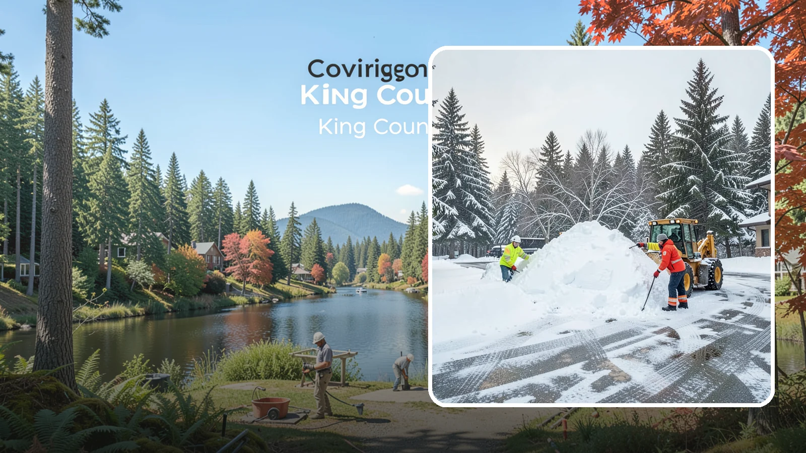 Snow Drift Removal in Covington, King County, WA - We clear the deep drifts that wind piles against your buildings, gates, and driveways during a storm.