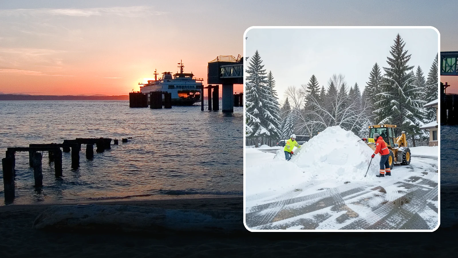 Snow Drift Removal in Edmonds, Snohomish County, WA - We clear the deep drifts that wind piles against your buildings, gates, and driveways during a storm.
