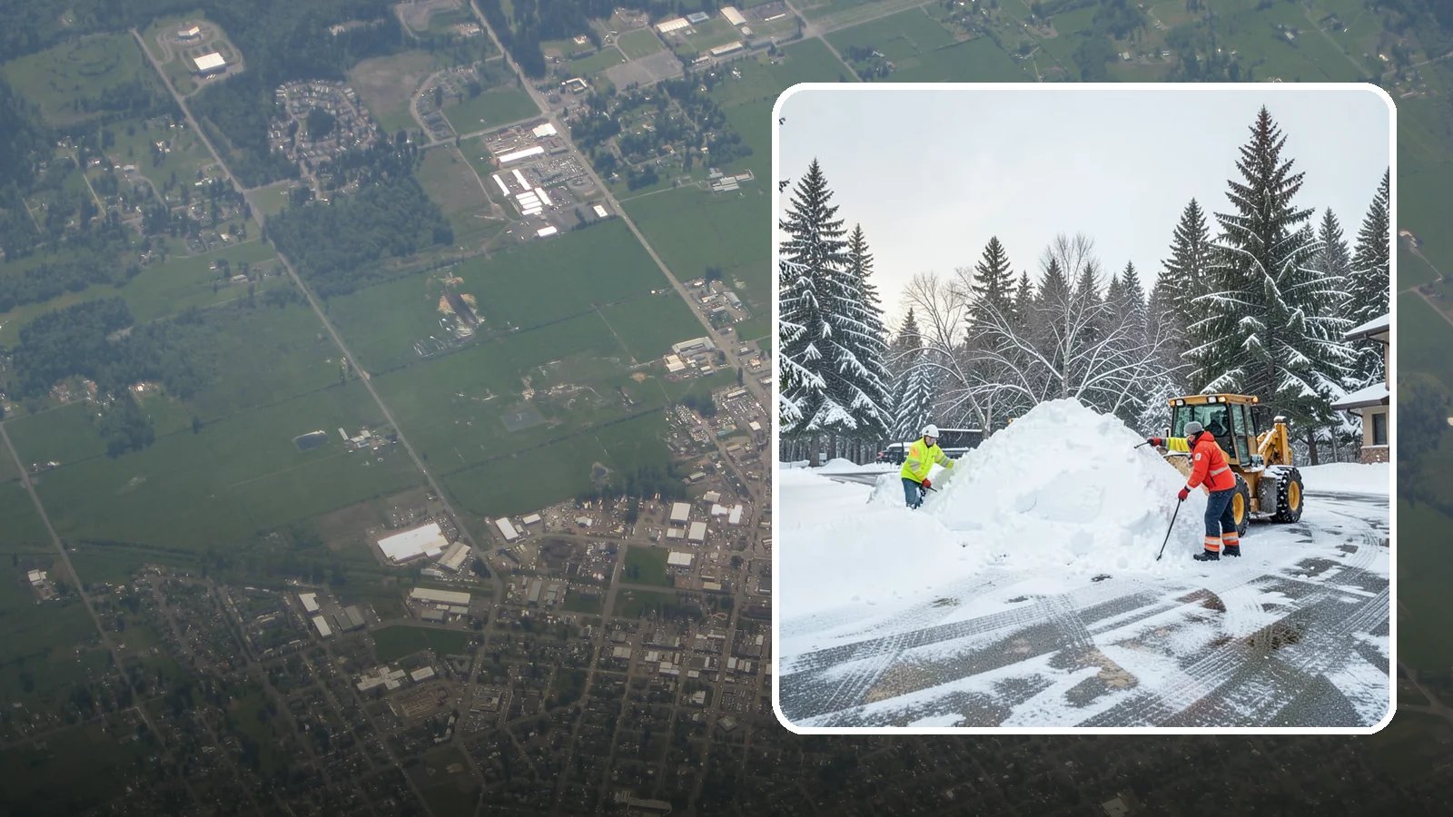 Snow Drift Removal in Enumclaw, King County, WA - We clear the deep drifts that wind piles against your buildings, gates, and driveways during a storm.
