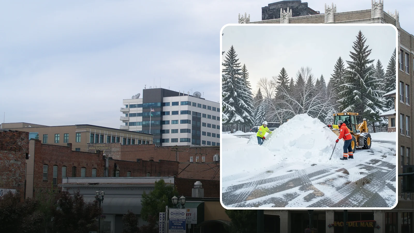 Snow Drift Removal in Everett, Snohomish County, WA - We clear the deep drifts that wind piles against your buildings, gates, and driveways during a storm.