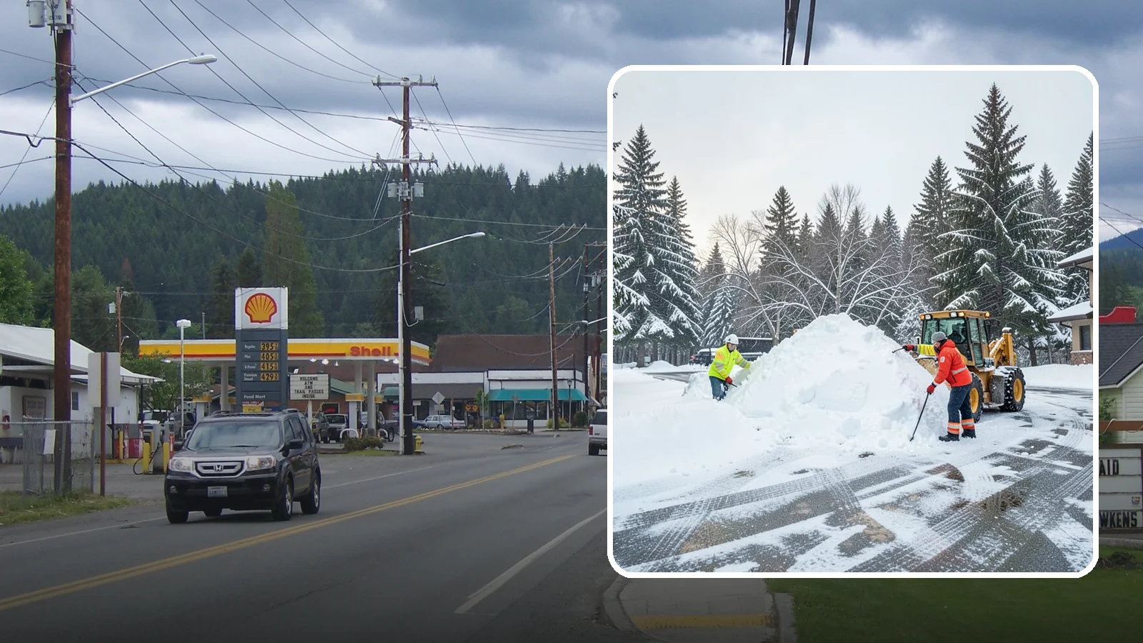 Snow Drift Removal in Granite Falls, Snohomish County, WA - We clear the deep drifts that wind piles against your buildings, gates, and driveways during a storm.