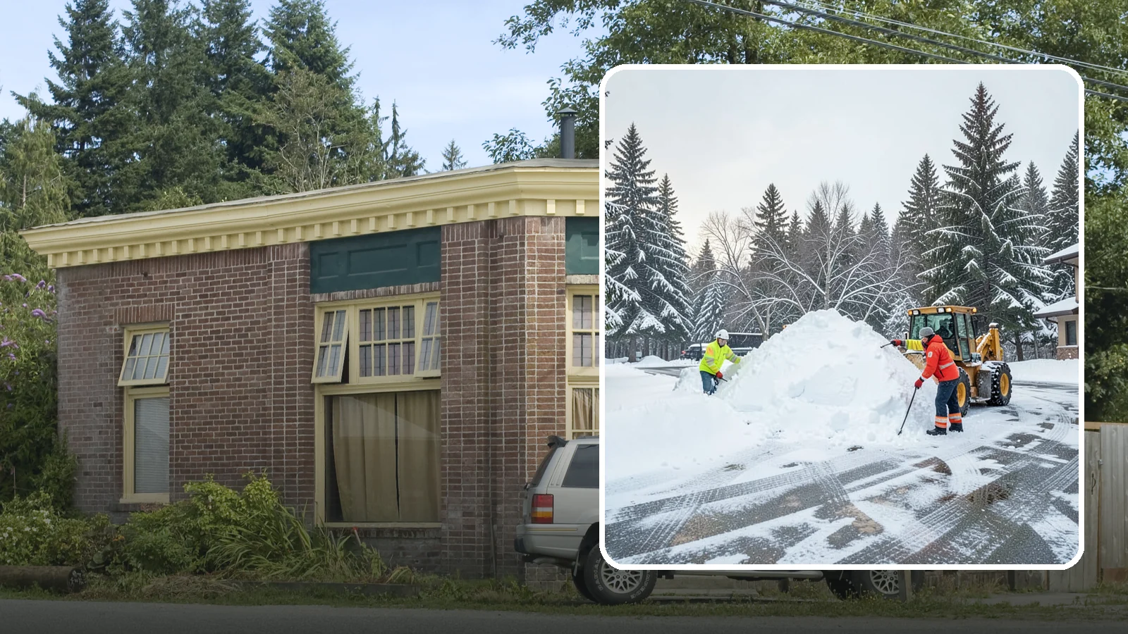 Snow Drift Removal in Hamilton, Skagit County, WA - We clear the deep drifts that wind piles against your buildings, gates, and driveways during a storm.