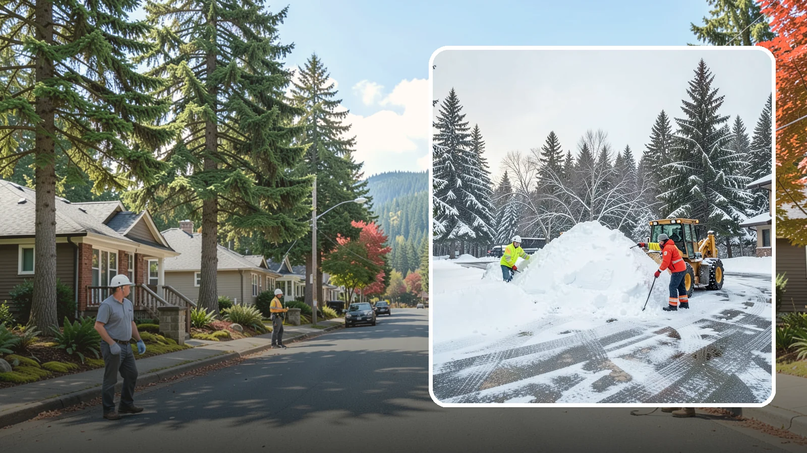 Snow Drift Removal in Hunts Point, King County, WA - We clear the deep drifts that wind piles against your buildings, gates, and driveways during a storm.