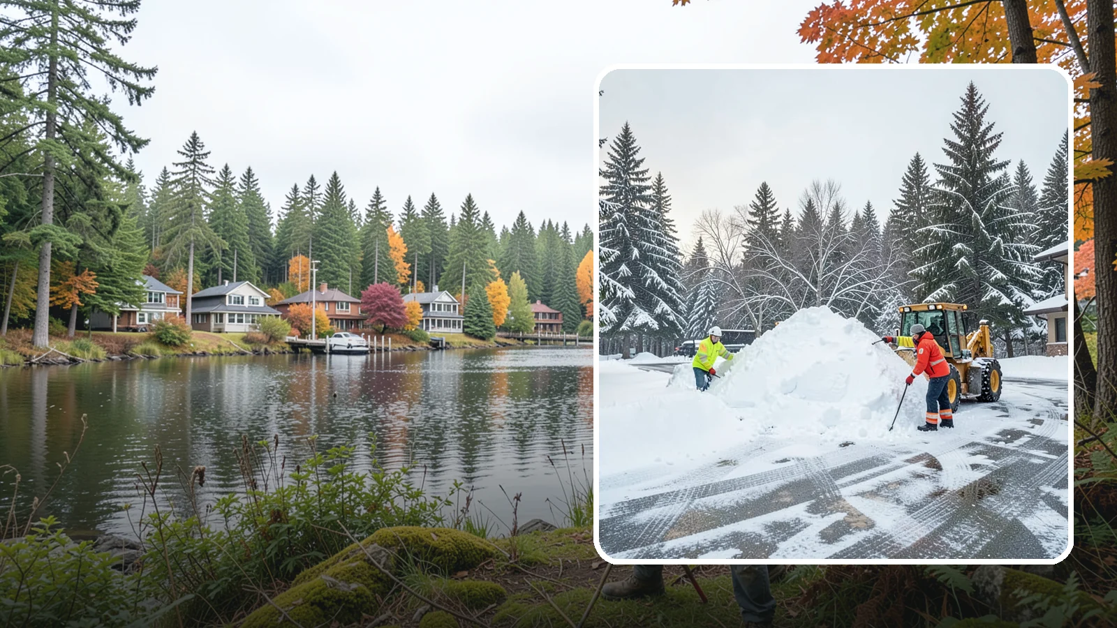 Snow Drift Removal in La Conner, Skagit County, WA - We clear the deep drifts that wind piles against your buildings, gates, and driveways during a storm.