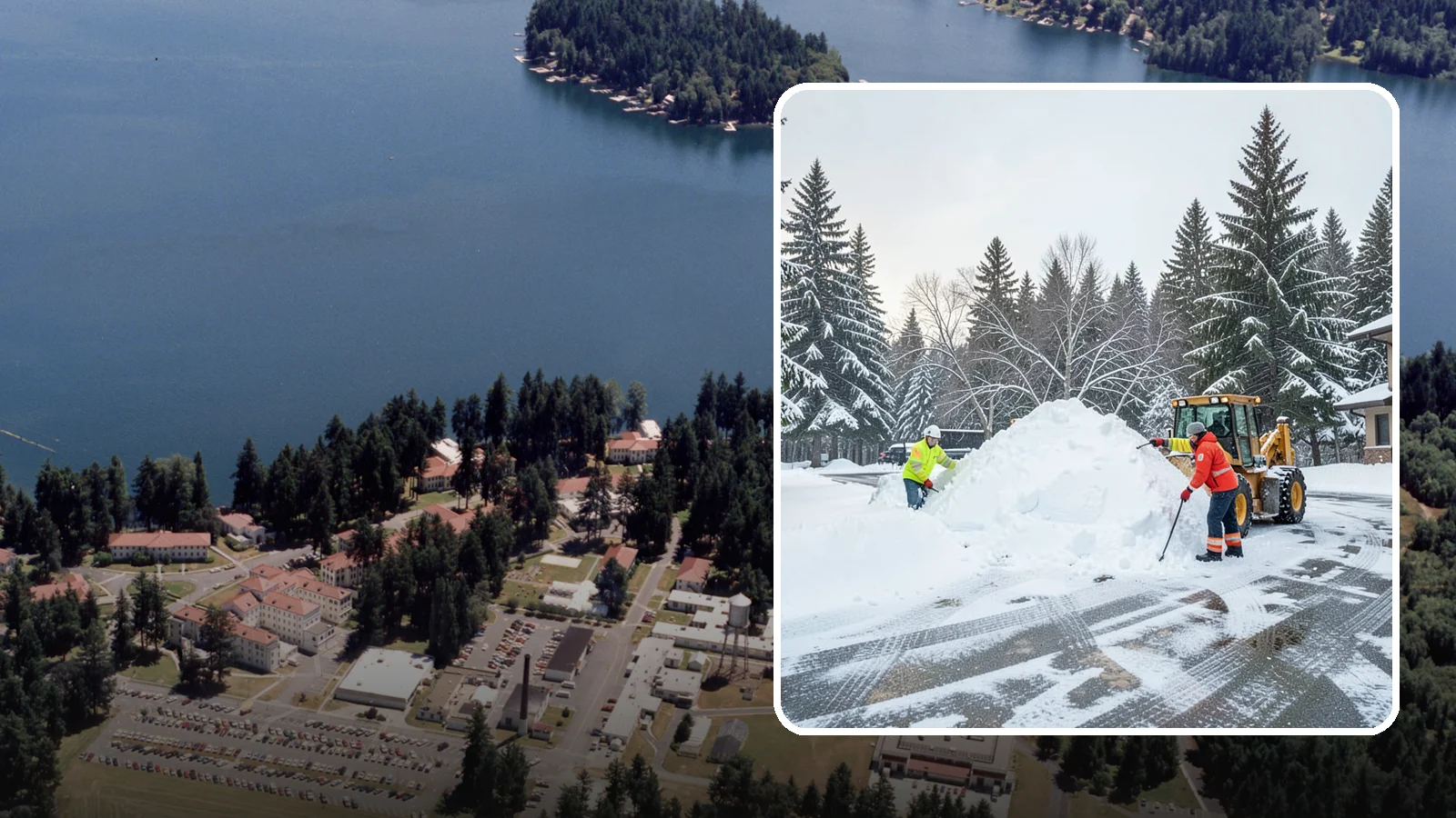 Snow Drift Removal in Lakewood, Pierce County, WA - We clear the deep drifts that wind piles against your buildings, gates, and driveways during a storm.