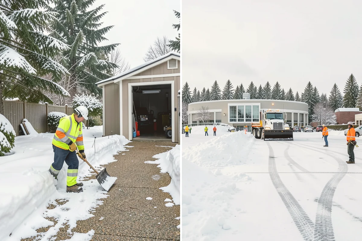 Snow Drift Removal in Lynnwood, Snohomish County, WA - Identify drift zones along walls, fences, and entries