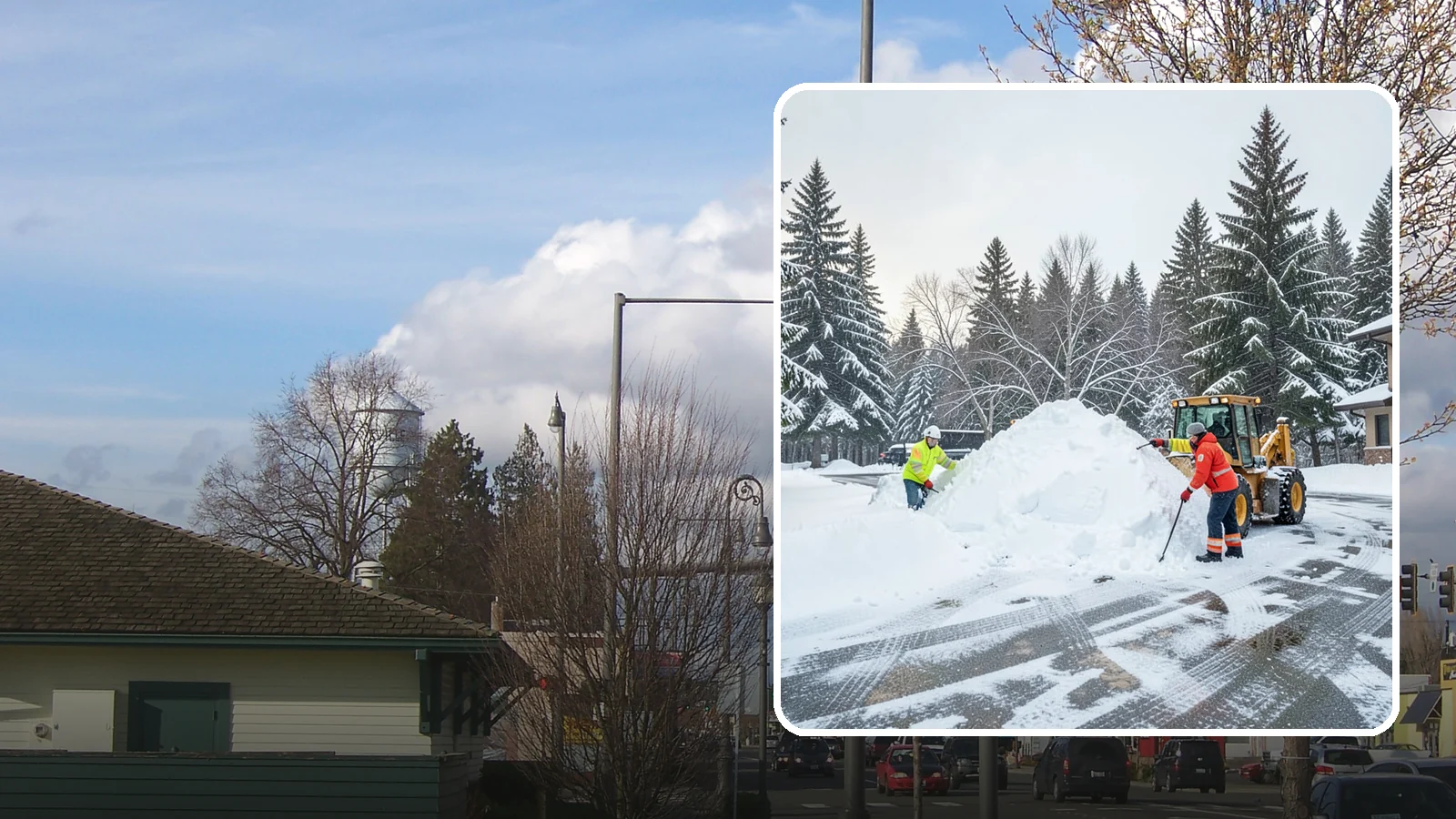 Snow Drift Removal in Marysville, Snohomish County, WA - We clear the deep drifts that wind piles against your buildings, gates, and driveways during a storm.