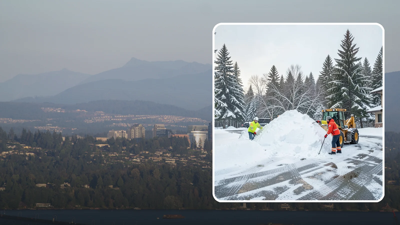 Snow Drift Removal in Medina, King County, WA - We clear the deep drifts that wind piles against your buildings, gates, and driveways during a storm.
