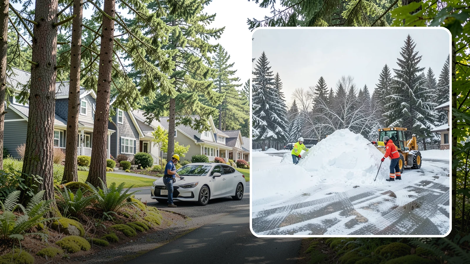 Snow Drift Removal in Normandy Park, King County, WA - We clear the deep drifts that wind piles against your buildings, gates, and driveways during a storm.