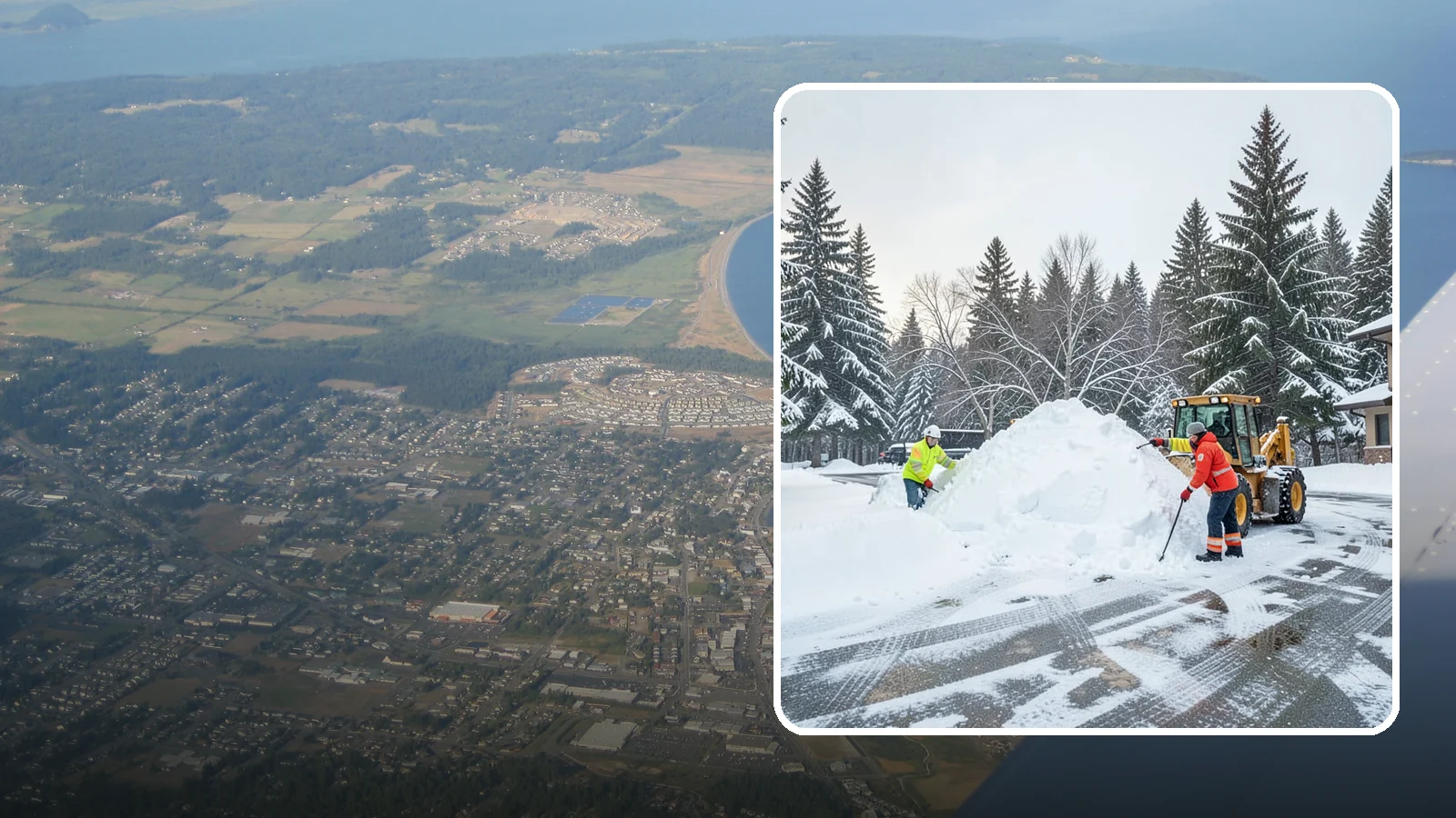 Snow Drift Removal in Oak Harbor, Island County, WA - We clear the deep drifts that wind piles against your buildings, gates, and driveways during a storm.