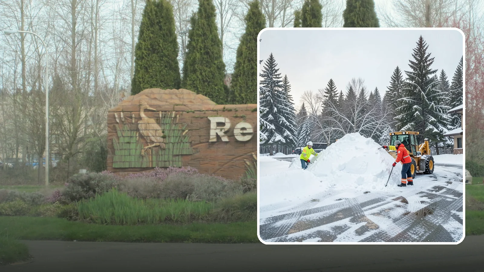 Snow Drift Removal in Renton, King County, WA - We clear the deep drifts that wind piles against your buildings, gates, and driveways during a storm.
