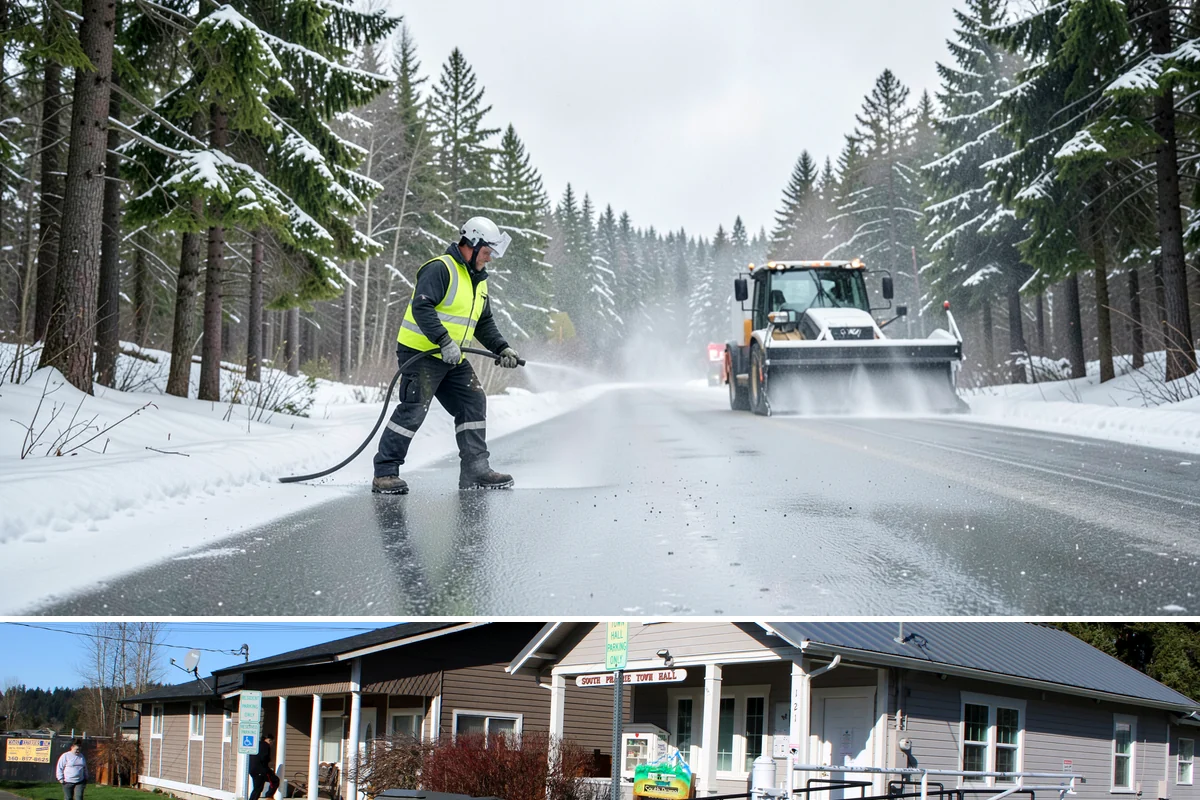 Snow Drift Removal in South Prairie, Pierce County, WA - Drifting is worst during windy cold snaps, most common from December through February.