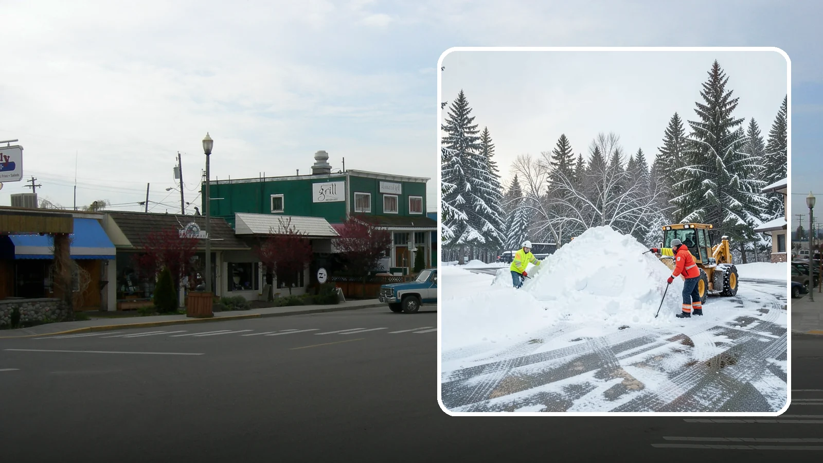 Snow Drift Removal in Stanwood, Snohomish County, WA - We clear the deep drifts that wind piles against your buildings, gates, and driveways during a storm.