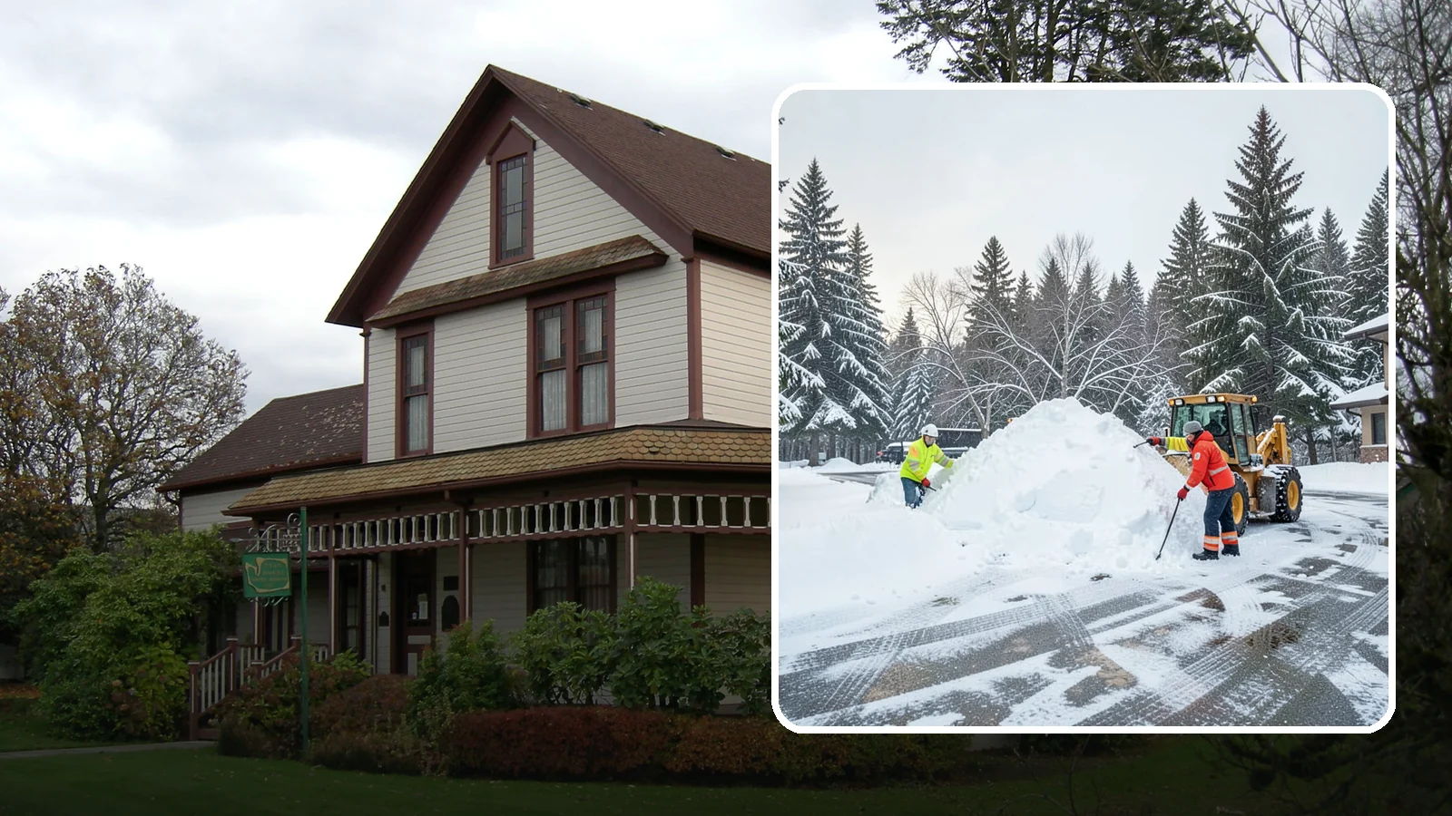 Snow Drift Removal in Sumner, Pierce County, WA - We clear the deep drifts that wind piles against your buildings, gates, and driveways during a storm.