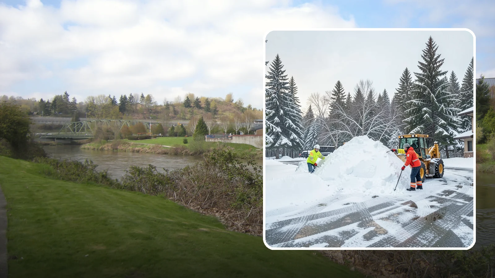 Snow Drift Removal in Tukwila, King County, WA - We clear the deep drifts that wind piles against your buildings, gates, and driveways during a storm.