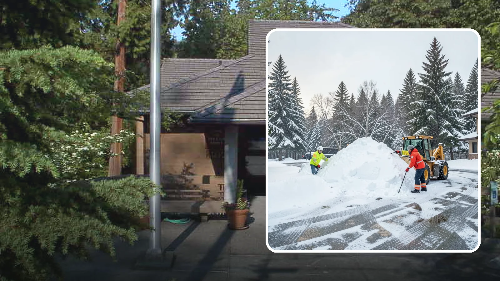 Snow Drift Removal in Yarrow Point, King County, WA - We clear the deep drifts that wind piles against your buildings, gates, and driveways during a storm.