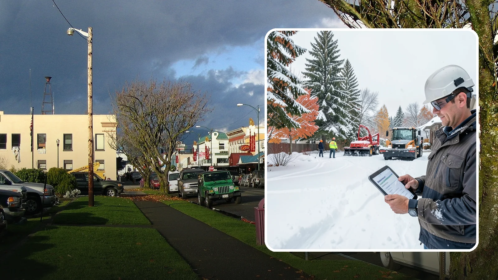 Snow Event Inspections in Arlington, Snohomish County, WA - We inspect your Western Washington property during and after each snow event to confirm surfaces are cleared and safe.