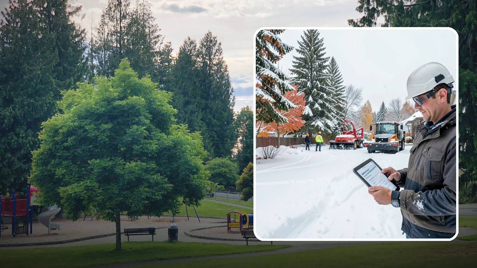 Snow Event Inspections in Bonney Lake, Pierce County, WA - We inspect your Western Washington property during and after each snow event to confirm surfaces are cleared and safe.