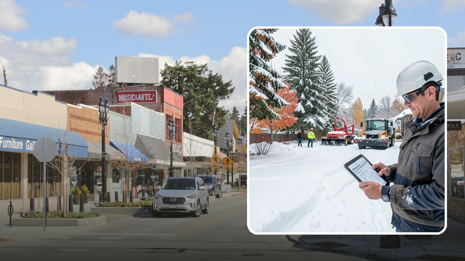 Snow Event Inspections in Bothell, King County, WA - We inspect your Western Washington property during and after each snow event to confirm surfaces are cleared and safe.