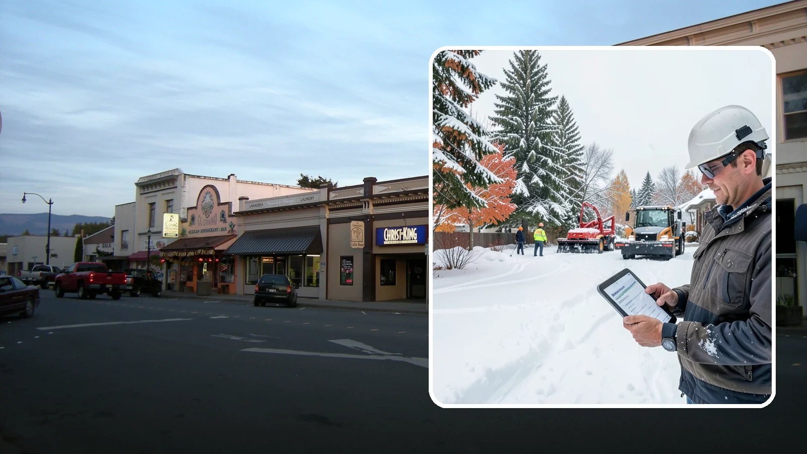 Snow Event Inspections in Burlington, Skagit County, WA - We inspect your Western Washington property during and after each snow event to confirm surfaces are cleared and safe.