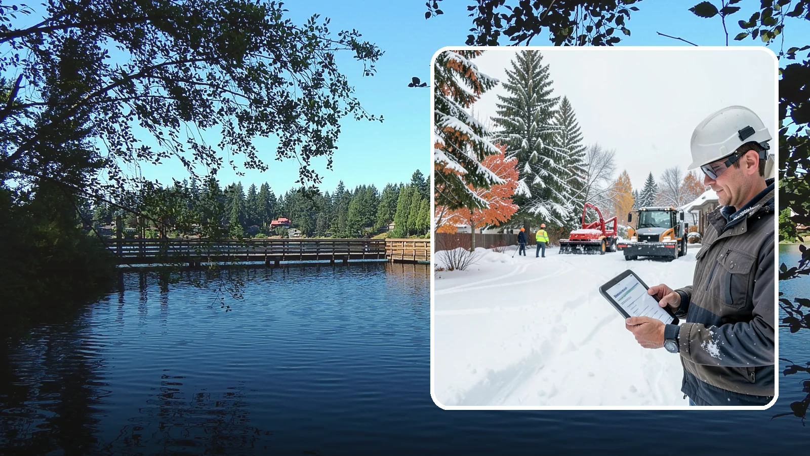 Snow Event Inspections in Federal Way, King County, WA - We inspect your Western Washington property during and after each snow event to confirm surfaces are cleared and safe.