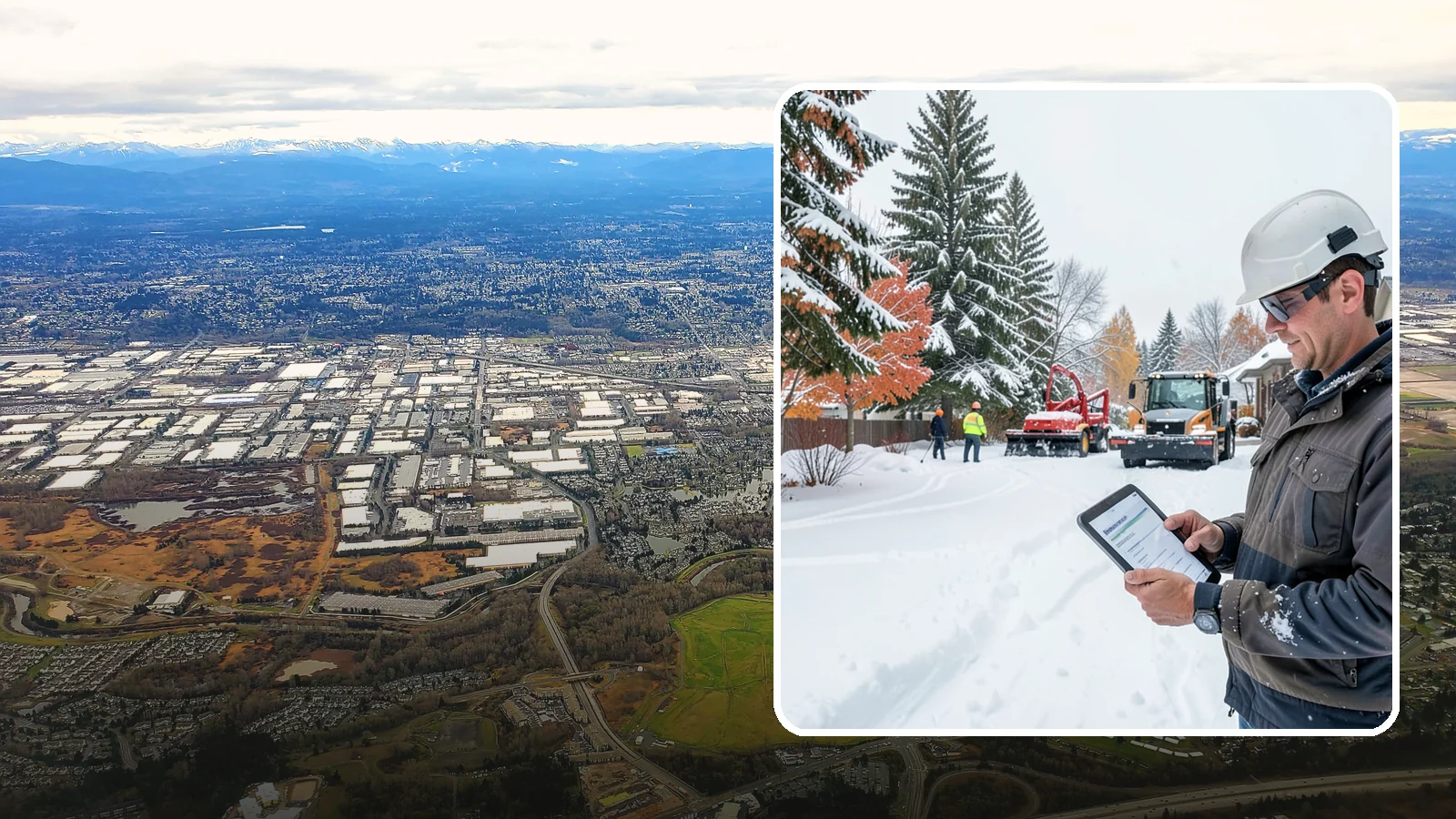 Snow Event Inspections in Kent, King County, WA - We inspect your Western Washington property during and after each snow event to confirm surfaces are cleared and safe.