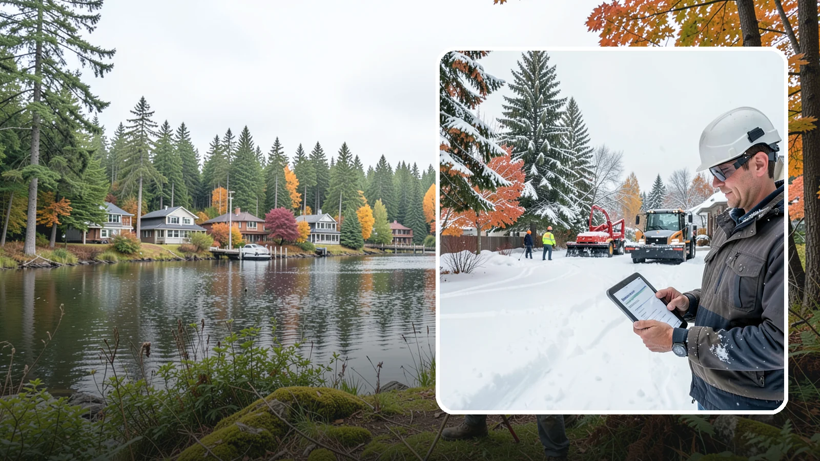Snow Event Inspections in La Conner, Skagit County, WA - We inspect your Western Washington property during and after each snow event to confirm surfaces are cleared and safe.