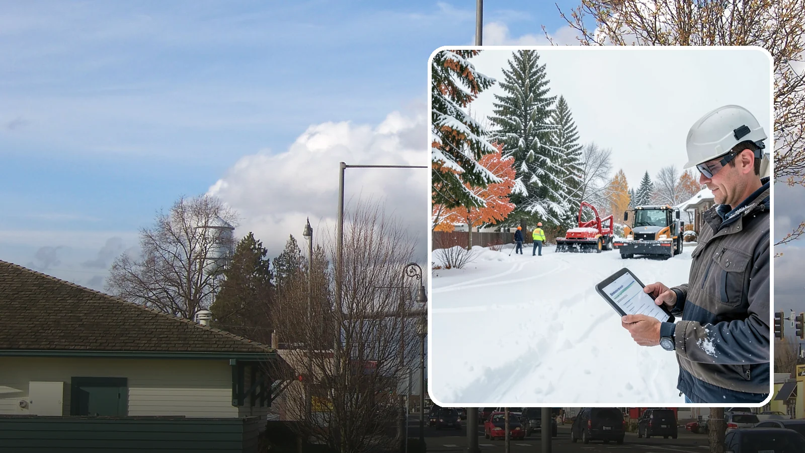Snow Event Inspections in Marysville, Snohomish County, WA - We inspect your Western Washington property during and after each snow event to confirm surfaces are cleared and safe.