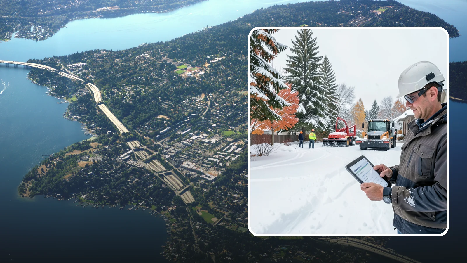 Snow Event Inspections in Mercer Island, King County, WA - We inspect your Western Washington property during and after each snow event to confirm surfaces are cleared and safe.