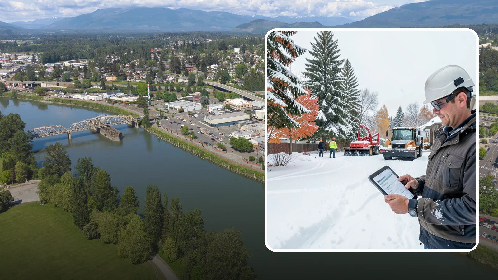 Snow Event Inspections in Mount Vernon, Skagit County, WA - We inspect your Western Washington property during and after each snow event to confirm surfaces are cleared and safe.