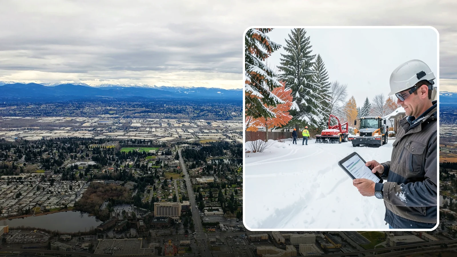 Snow Event Inspections in SeaTac, King County, WA - We inspect your Western Washington property during and after each snow event to confirm surfaces are cleared and safe.