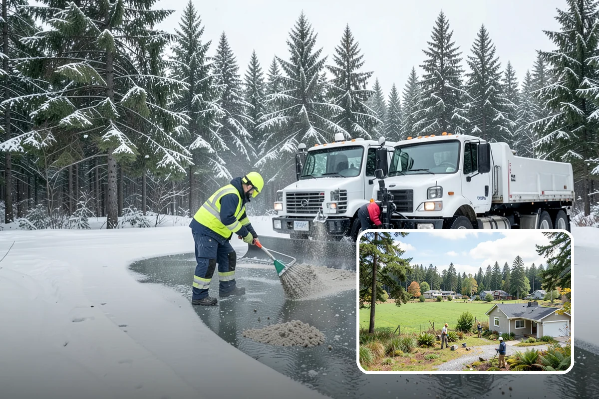 Snow Fence Installation in Lyman, Skagit County, WA - Reduces repeat plowing costs by controlling where snow accumulates