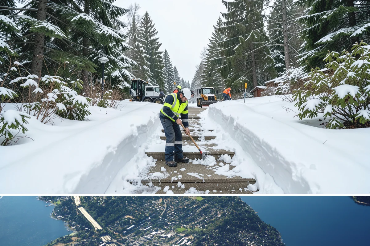 Snow Fence Installation in Mercer Island, King County, WA - We install snow fencing in late October or November before the first arctic outflow, and remove it once the risk of hard freezes...