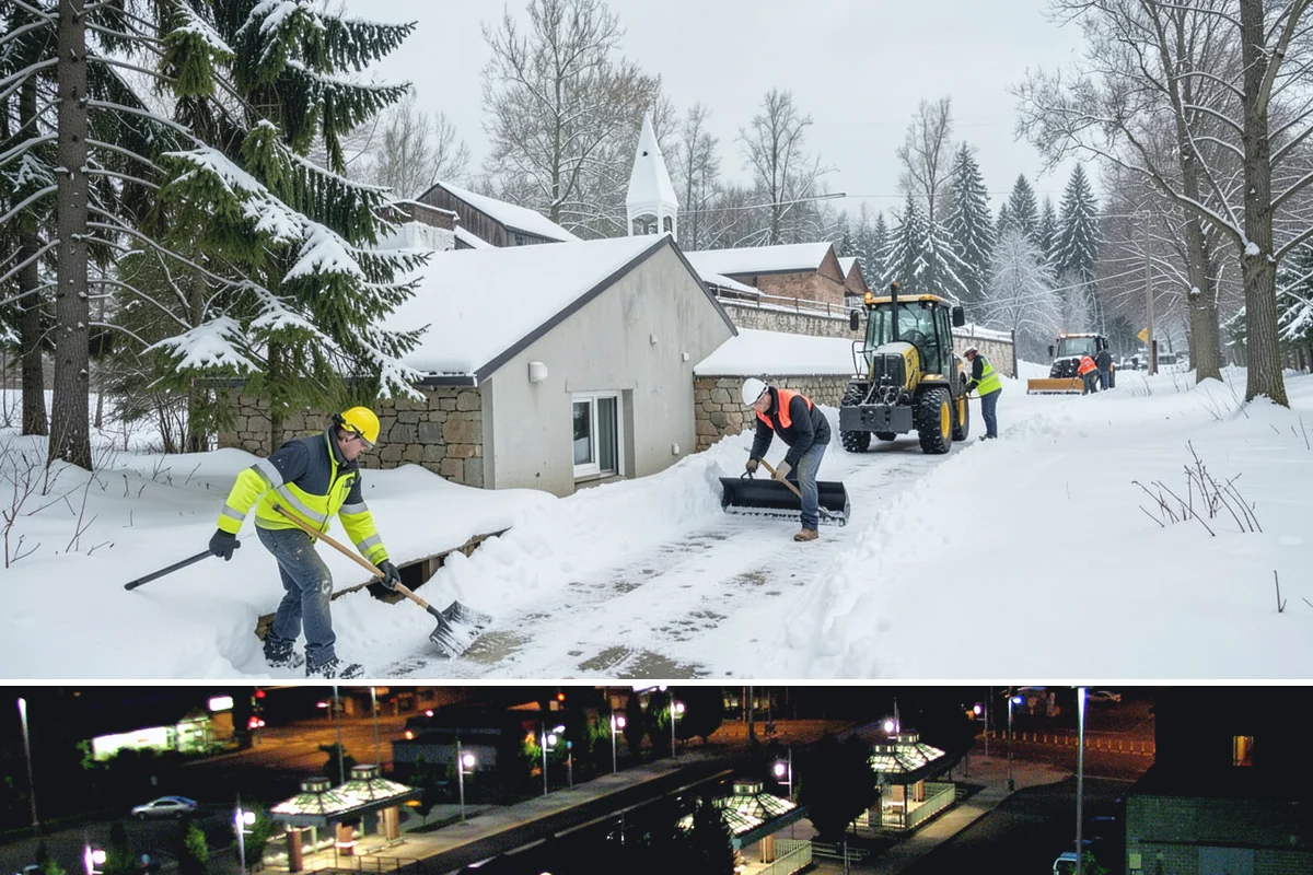 Snow Hauling in Auburn, King County, WA - Snow hauling becomes necessary mid-winter after several storms have filled a property's storage areas beyond capacity.