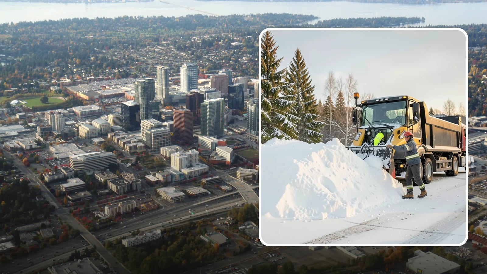 Snow Hauling in Bellevue, King County, WA - We load and haul accumulated snow off your property when there is no room left to store it on site.