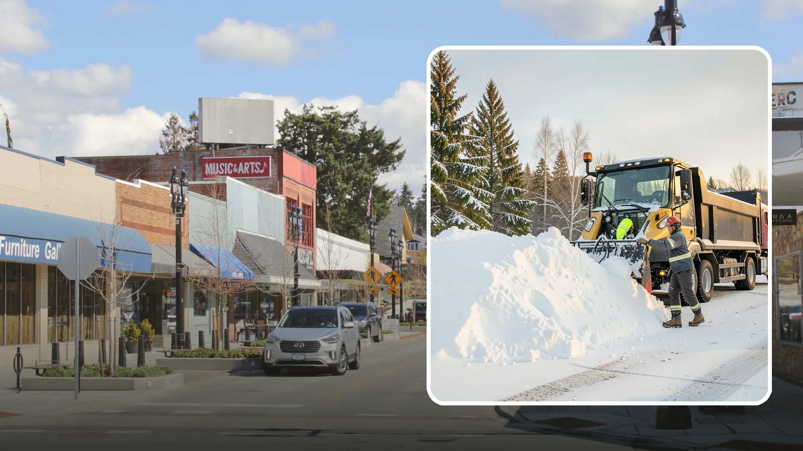 Snow Hauling in Bothell, King County, WA - We load and haul accumulated snow off your property when there is no room left to store it on site.