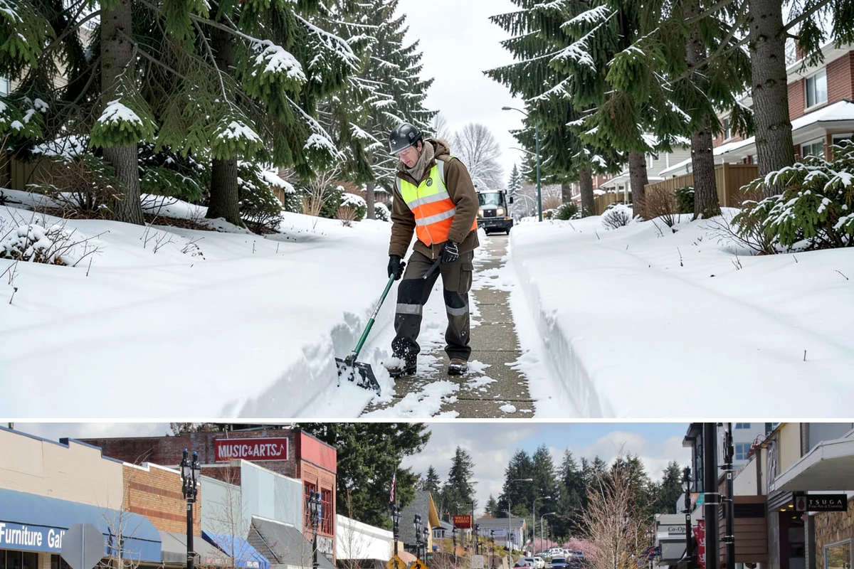 Snow Hauling in Bothell, King County, WA - Snow hauling becomes necessary mid-winter after several storms have filled a property's storage areas beyond capacity.