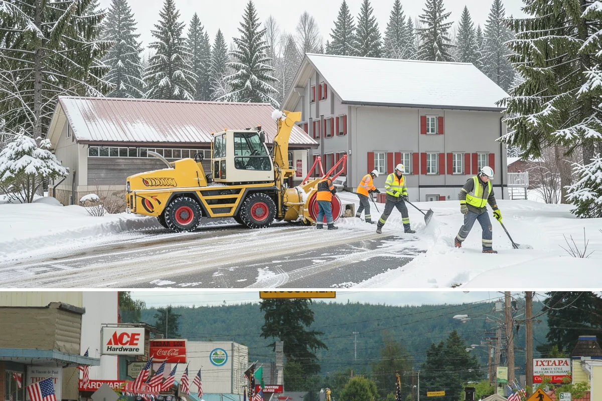 Snow Hauling in Carnation, King County, WA - Snow hauling becomes necessary mid-winter after several storms have filled a property's storage areas beyond capacity.