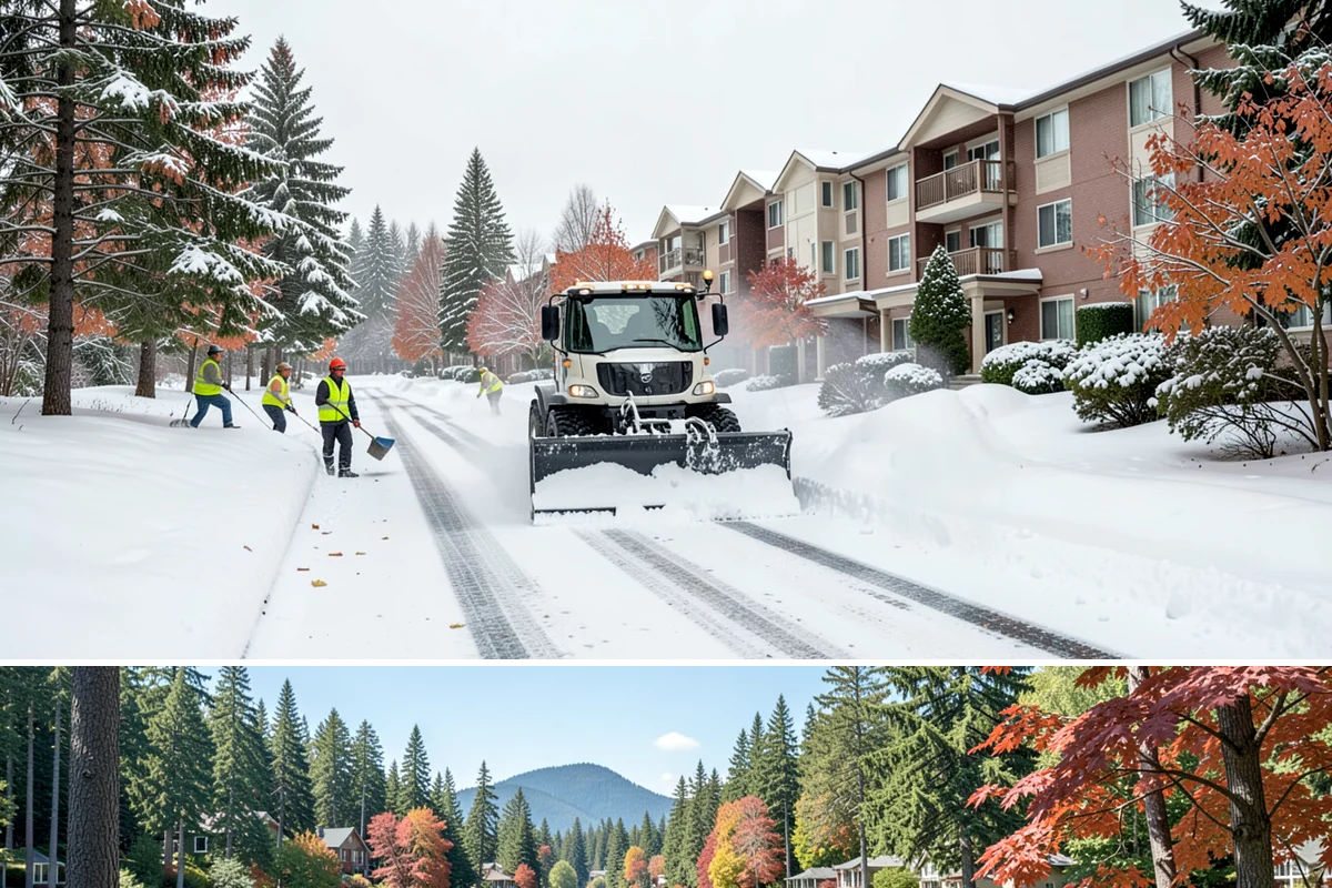 Snow Hauling in Covington, King County, WA - Snow hauling becomes necessary mid-winter after several storms have filled a property's storage areas beyond capacity.