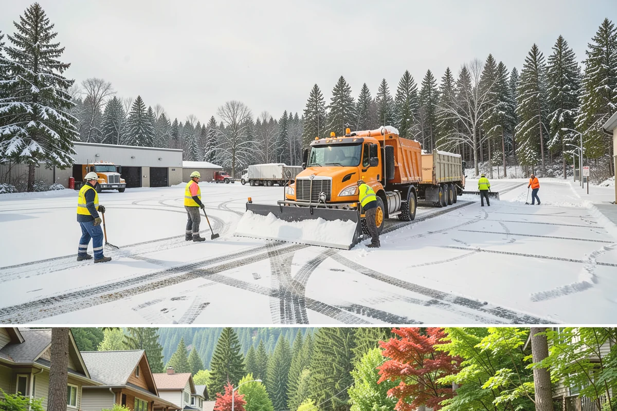 Snow Hauling in Darrington, Snohomish County, WA - Snow hauling becomes necessary mid-winter after several storms have filled a property's storage areas beyond capacity.